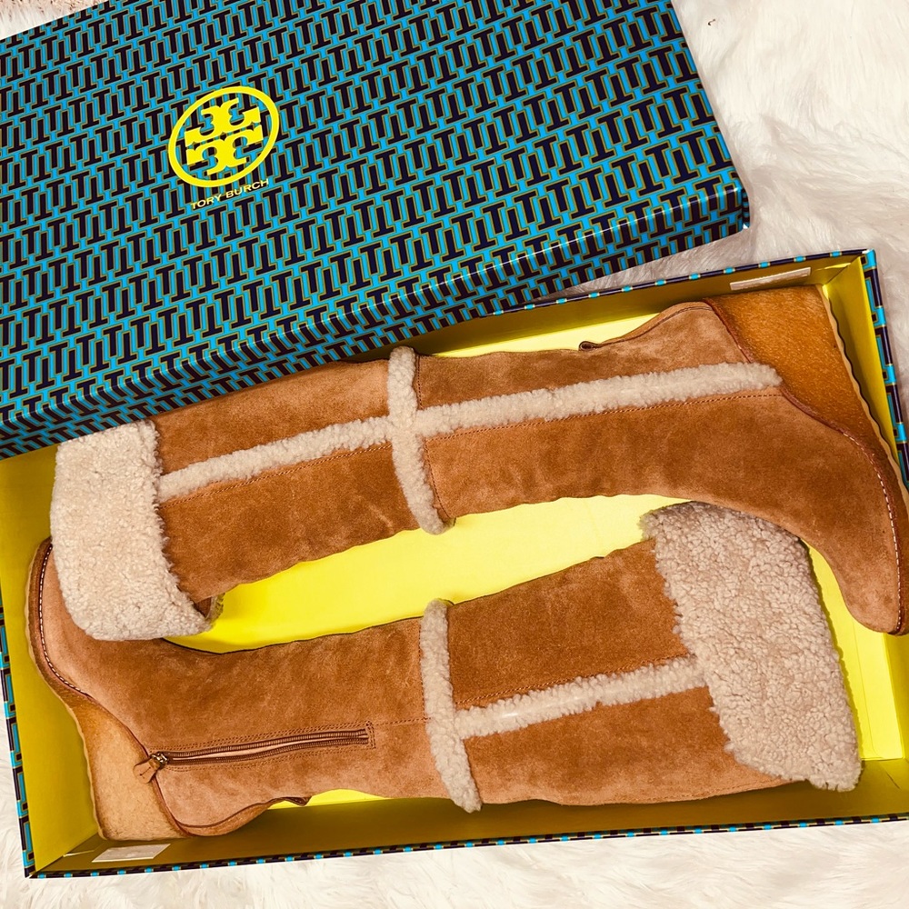 TORY Burch Talouse Shearling Over the Knee Boots Exceptional! Gently used..